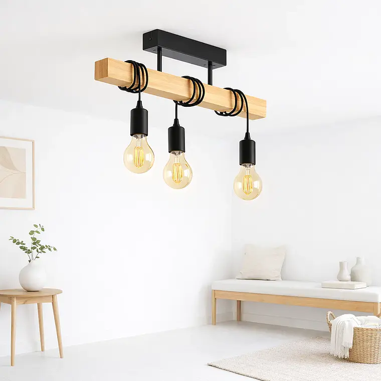 Lampara Colgante Townshend Negra 3 Luces 2