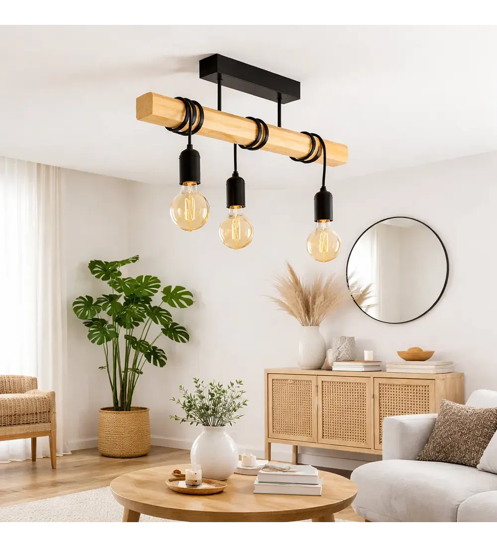 Lampara Colgante Townshend Negra 3 Luces