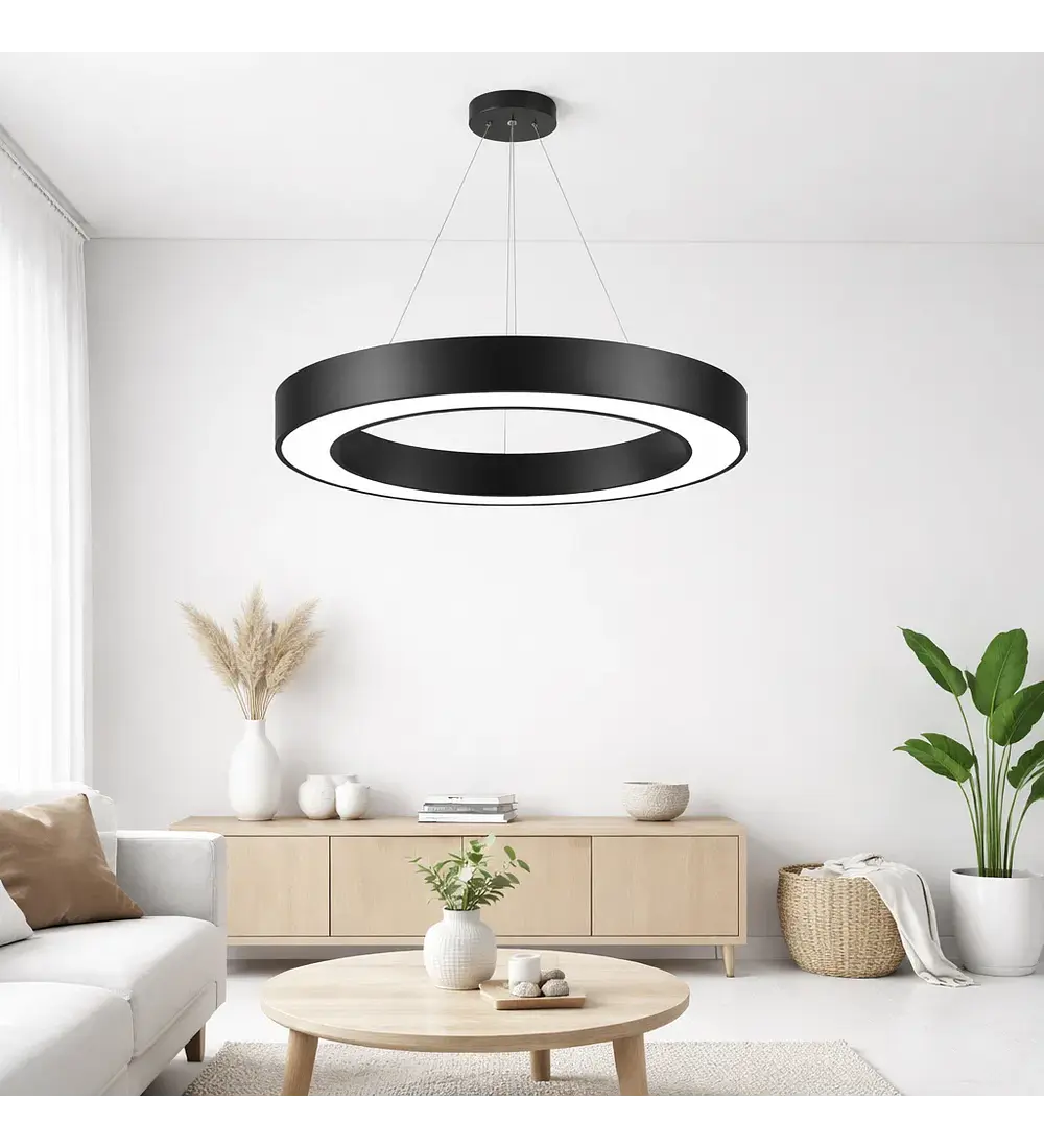 Lampara Led 42w Colgante Modelo Brihaspati Redonda Abierta Konnergie