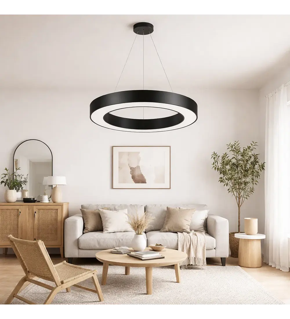 Lampara Led 42w Colgante Modelo Brihaspati Redonda Abierta Konnergie
