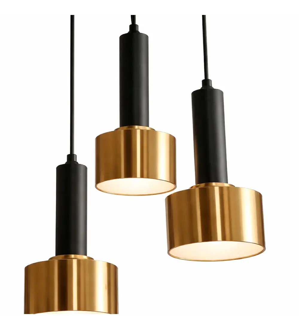 Lampara Colgante Base Redonda Estilo Nordico Triple