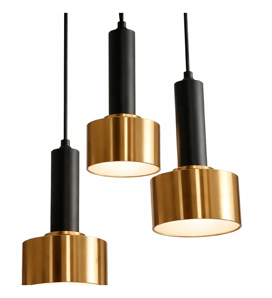 Lampara Colgante Base Redonda Estilo Nordico Triple
