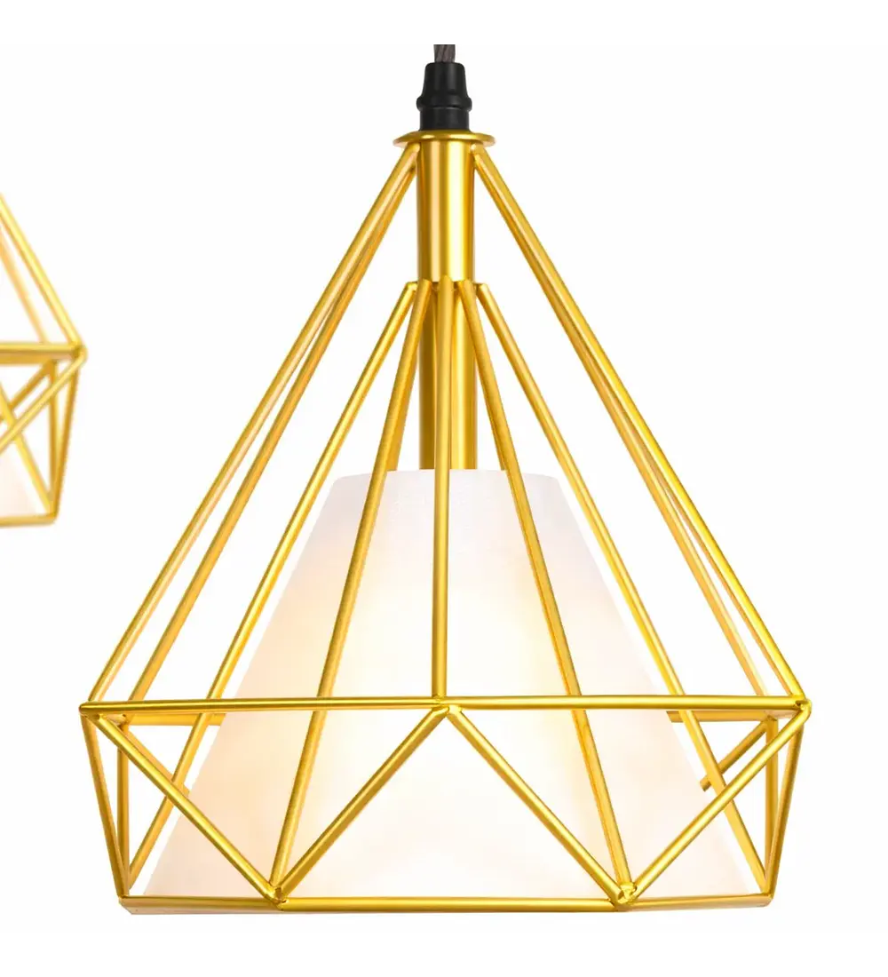 Panel 3 Lamparas Triangulares Gold