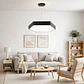 Lampara Led Moderna Colgante 48w 600mm Negra 6000k Modelo Hexagono Cerrado Sudeep Konnergie - Miniatura 3