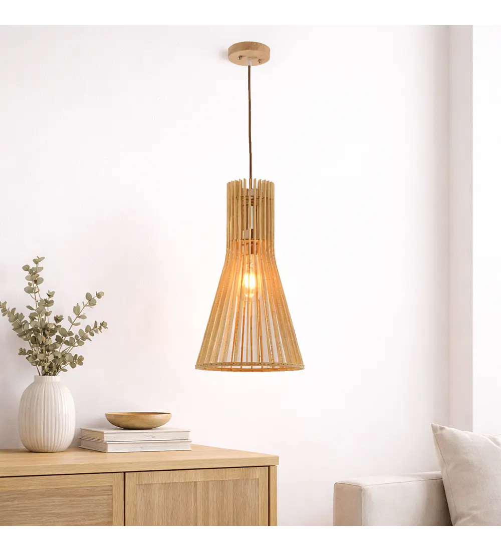 Lampara Rattan Triangular