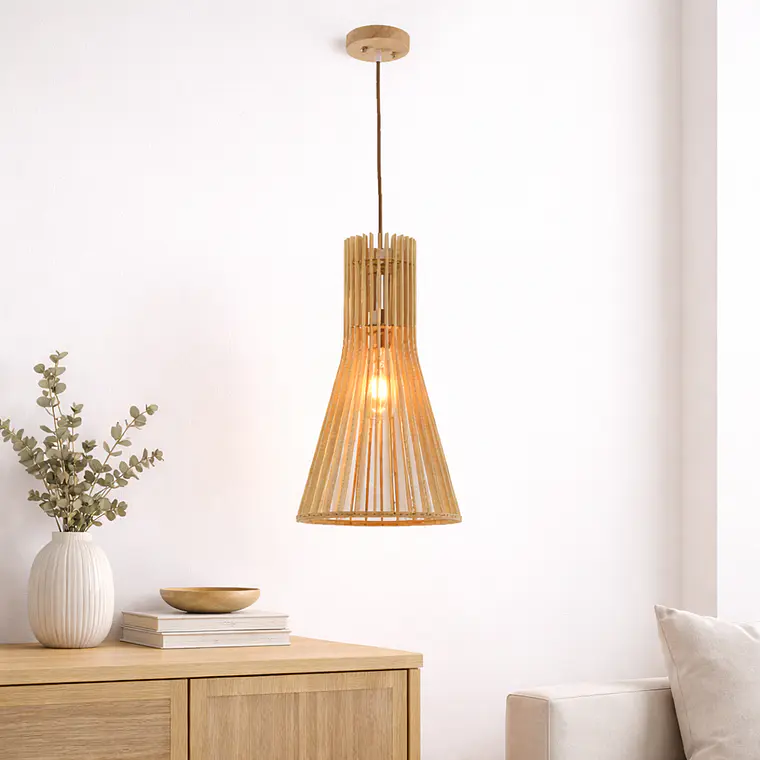 Lampara Rattan Triangular 1