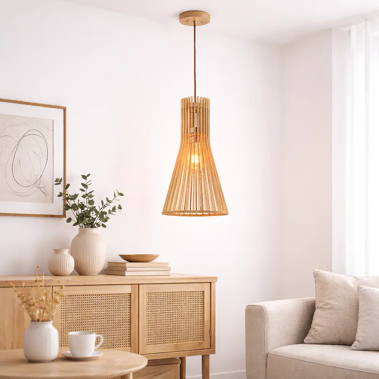 Lampara Rattan Triangular 4