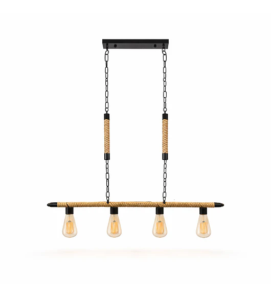 Lampara De Techo Porta Ampolleta E27 X4 Modelo Yute Vasumati Konnergie