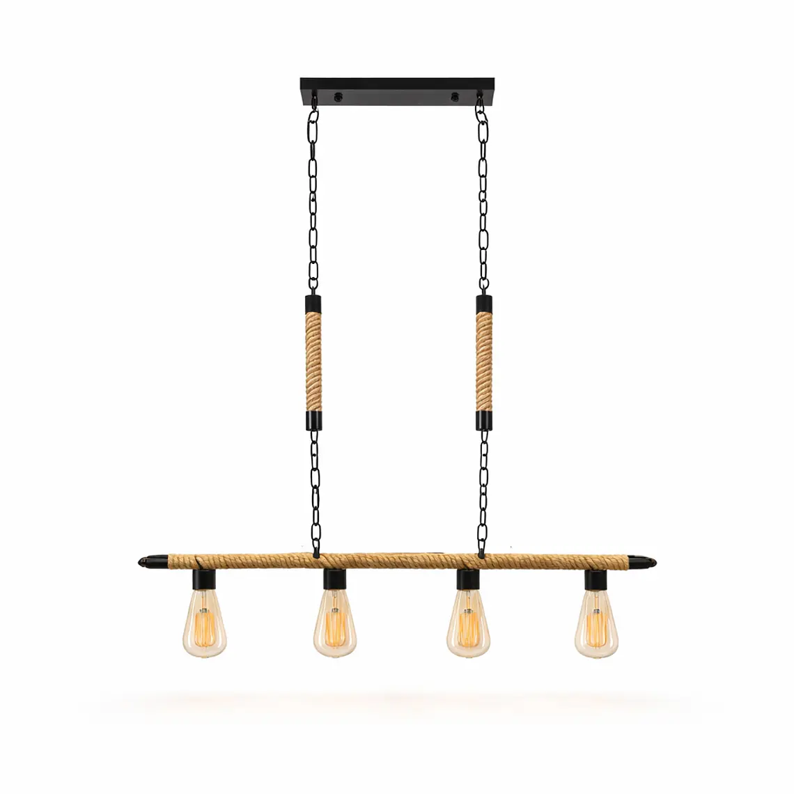 Lampara De Techo Porta Ampolleta E27 X4 Modelo Yute Vasumati Konnergie 1
