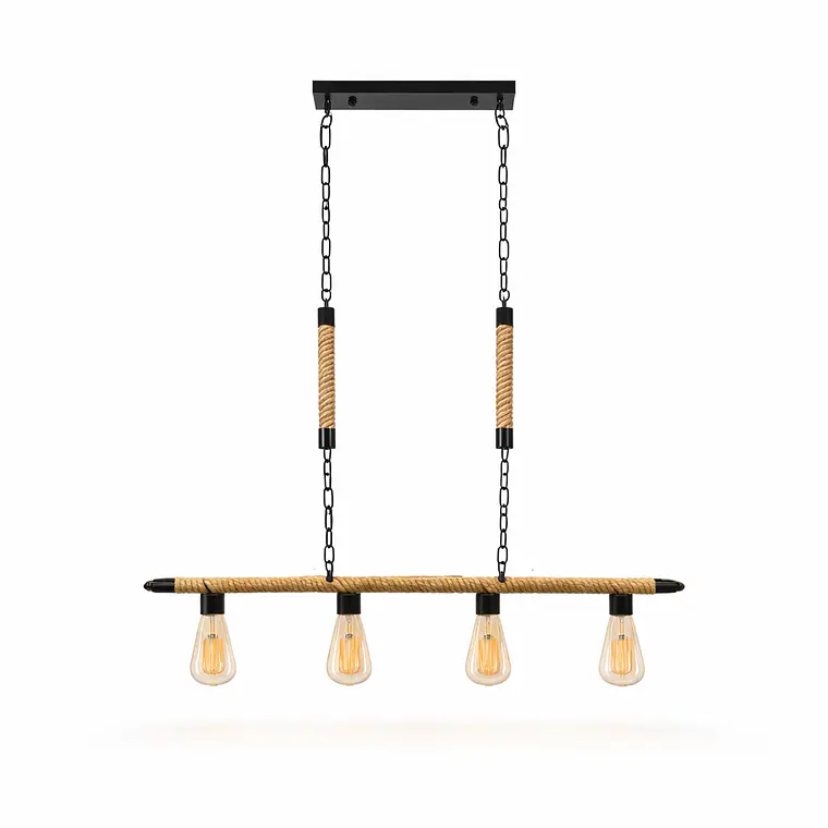 Lampara De Techo Porta Ampolleta E27 X4 Modelo Yute Vasumati Konnergie 1