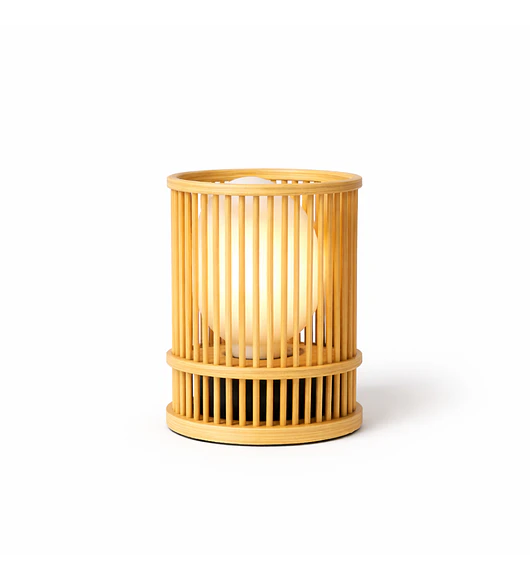 Lampara De Mesa Bamboo Cilindrica