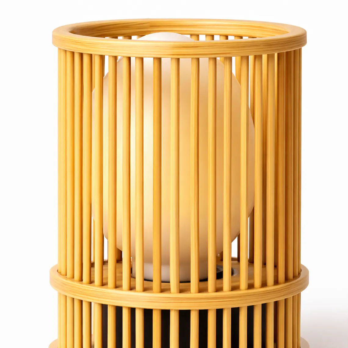 Lampara De Mesa Bamboo Cilindrica 4