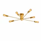 Lampara De Techo Dorada 6 Porta Ampolleta E27 Modelo Mirach Konnergie - Miniatura 1