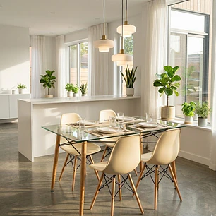 Mesa Crox 160x 90cms + 4 Sillas Eames Clasicas