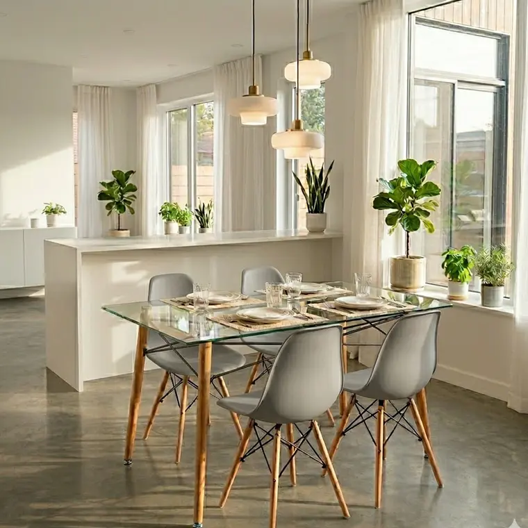 Mesa Crox 160x 90cms + 4 Sillas Eames Clasicas 4