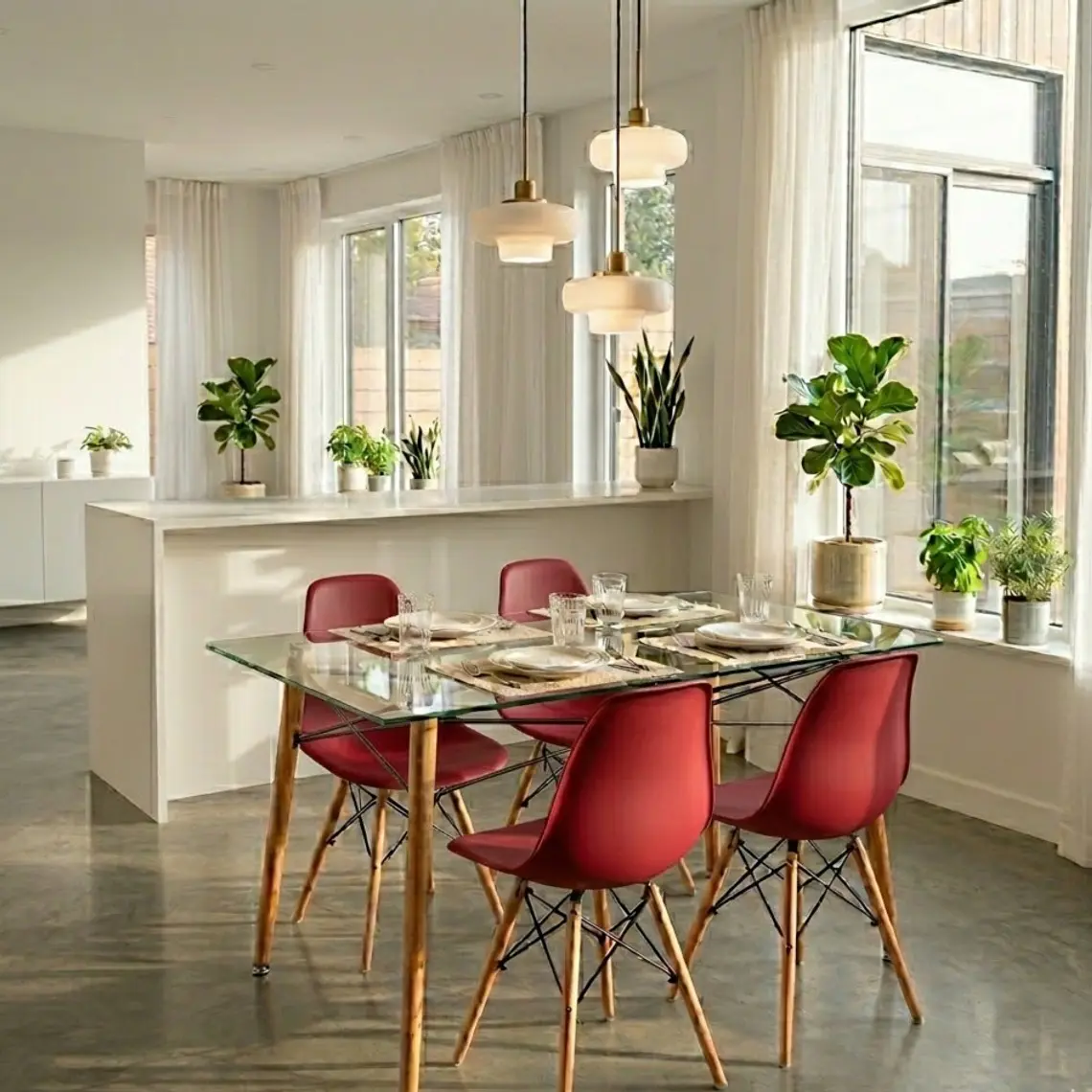 Mesa Crox 160x 90cms + 4 Sillas Eames Clasicas 5