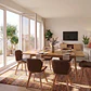 Comedor Mesa Expandible Rectangular Zeus + 6 Sillas Mariposas Ecocuero Wood - Miniatura 7