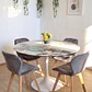 Comedor Mesa Tulip Stone 100cms + 4 Sillas Mariposa Velvet - Miniatura 1