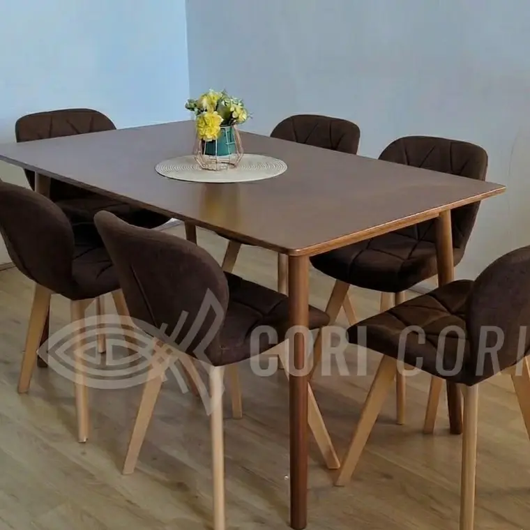 Comedor Mesa Vema 140x80cms  + 6 Sillas Mariposa Velvet 7