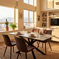 Comedor Madrid Stone 140x80cms + 4 Sillas Capitonne Top Velvet Black - Miniatura 1