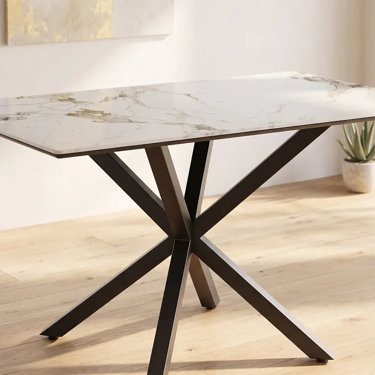 Comedor Madrid Stone 140x80cms + 4 Sillas Capitonne Top Velvet Black 4