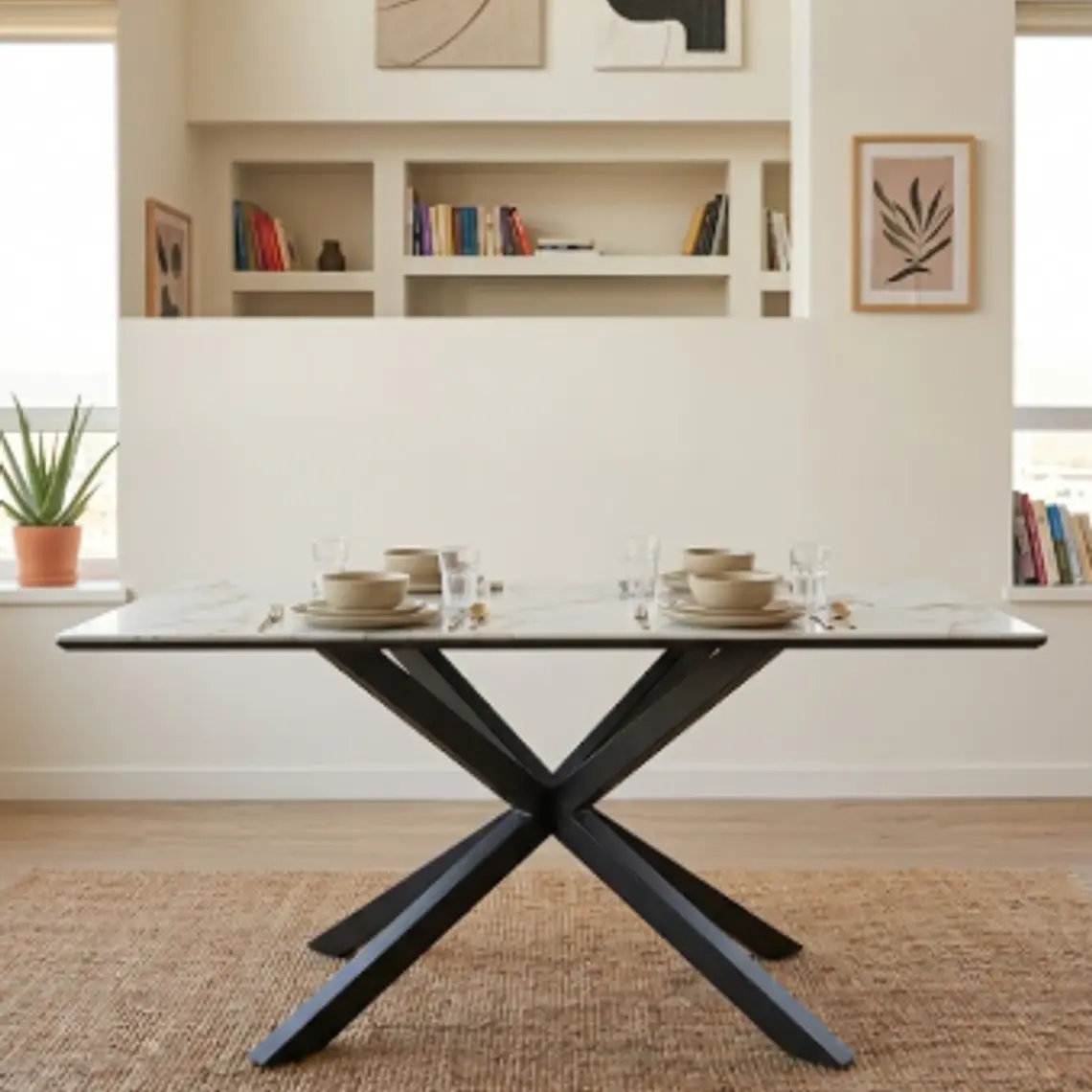 Comedor Madrid Stone 140x80cms + 4 Sillas Capitonne Top Velvet Black 5