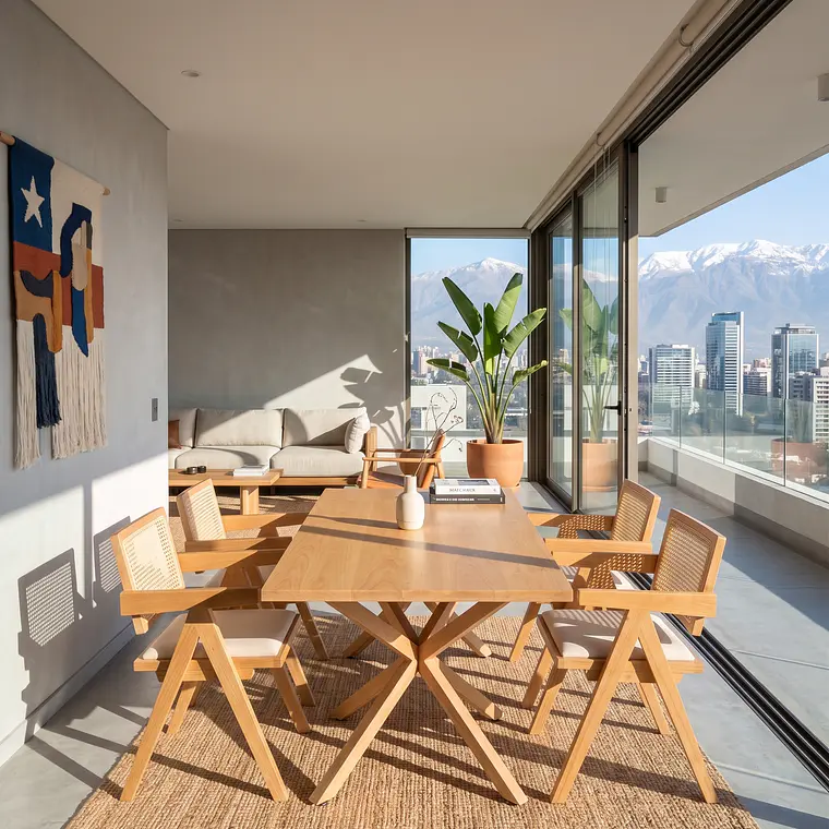 Comedor Madrid Wood 140x80cms + 4 Sillas Chandigarth con Cojin 2