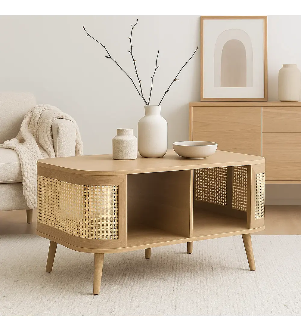 Mesa de Centro Siena Rattan - Natural