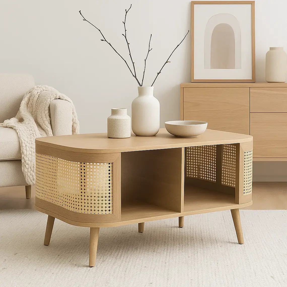 Mesa de Centro Siena Rattan - Natural 3