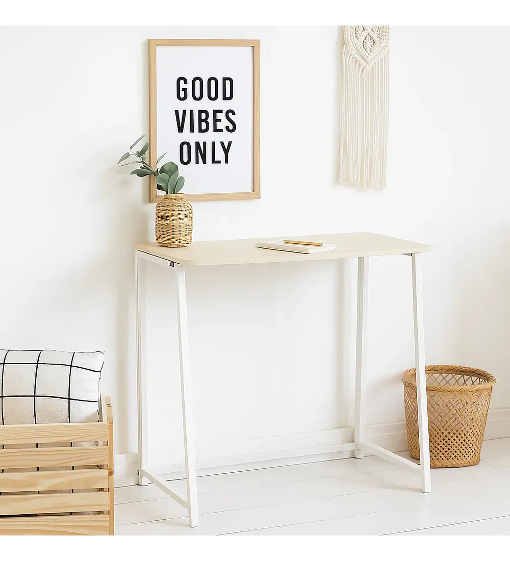 Escritorio Flex Compacto Mdf - Natural Blanca