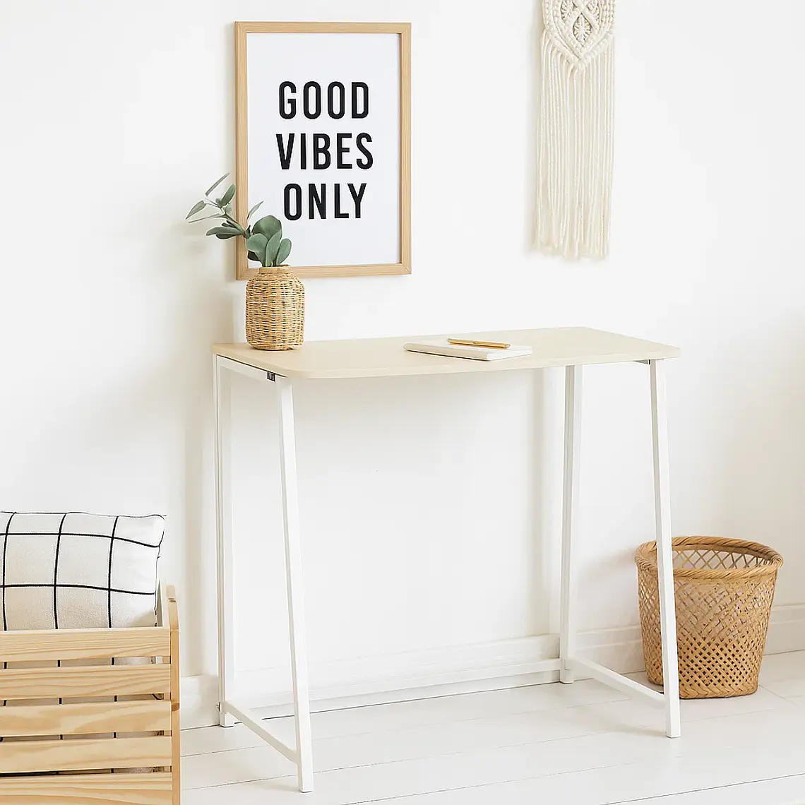 Escritorio Flex Compacto Mdf - Natural Blanca 2