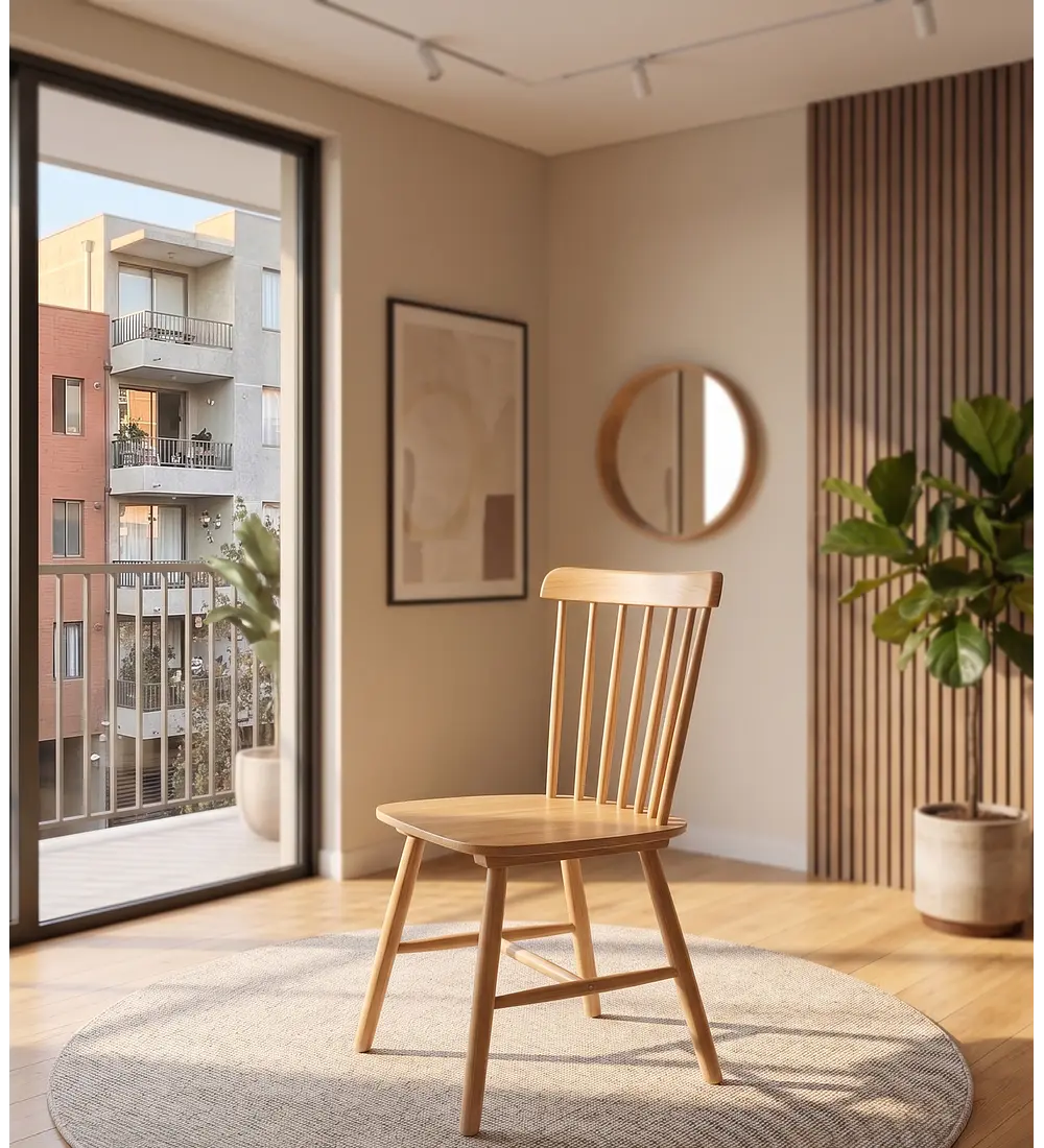 Comedor Mesa Expandible (100 - 180cms) + 4 Sillas Windsor Madera