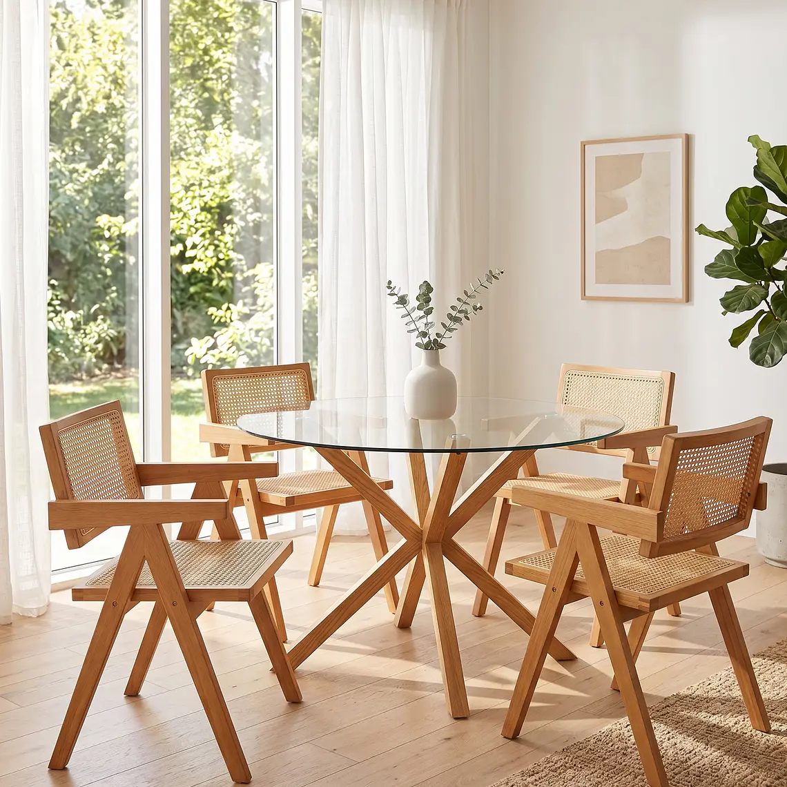 Comedor Mesa Warwick 120cm + 4 Sillas Chandigarh 2