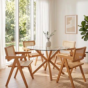 Comedor Mesa Warwick 120cm + 4 Sillas Chandigarh