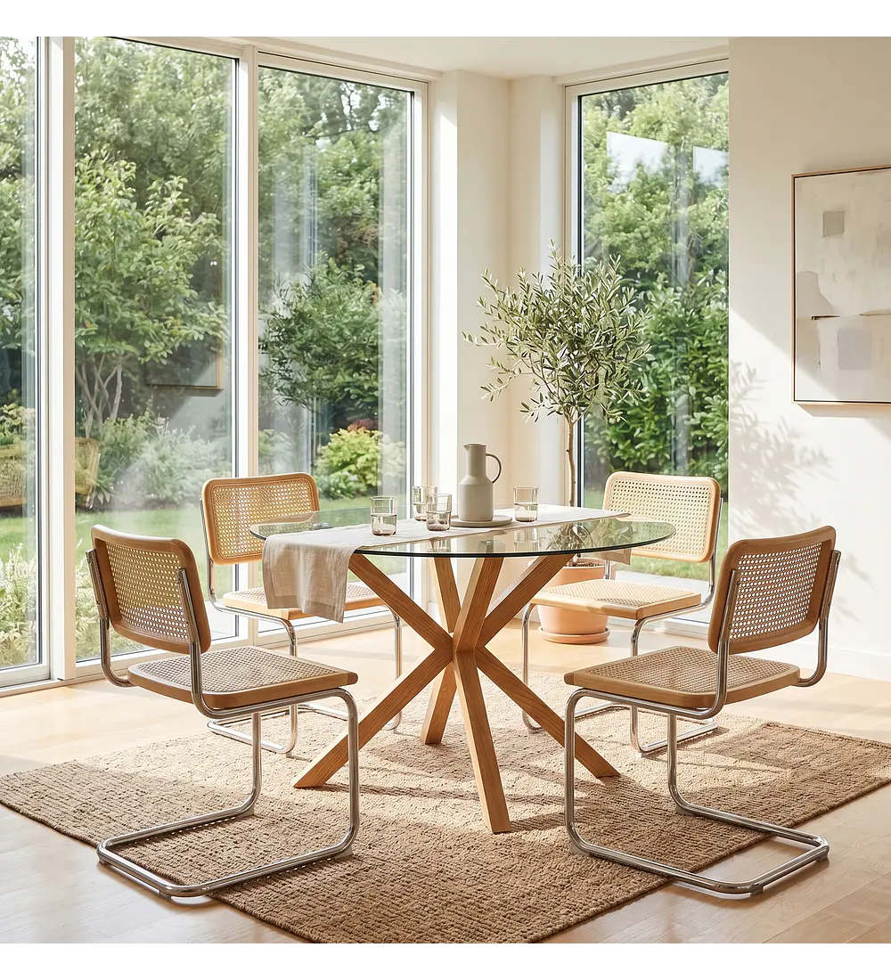 Comedor Warwick 120cm + 4 Sillas Breuer