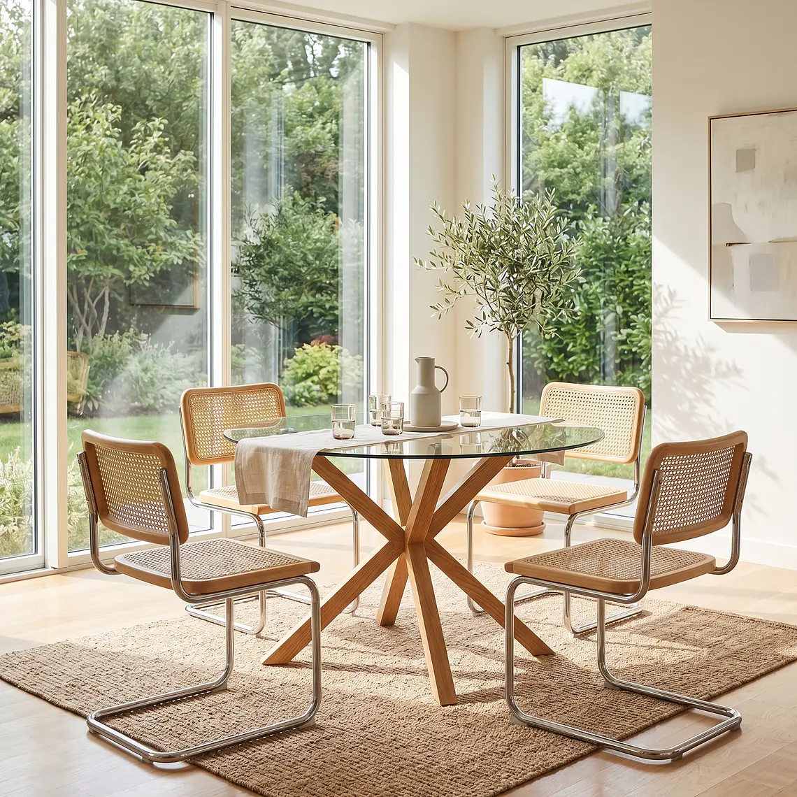 Comedor Warwick 120cm + 4 Sillas Breuer 1