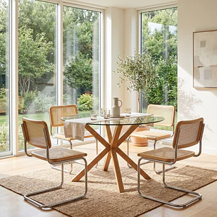 Comedor Warwick 120cm + 4 Sillas Breuer
