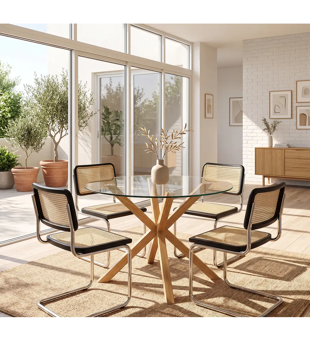 Comedor Warwick 120cm + 4 Sillas Breuer