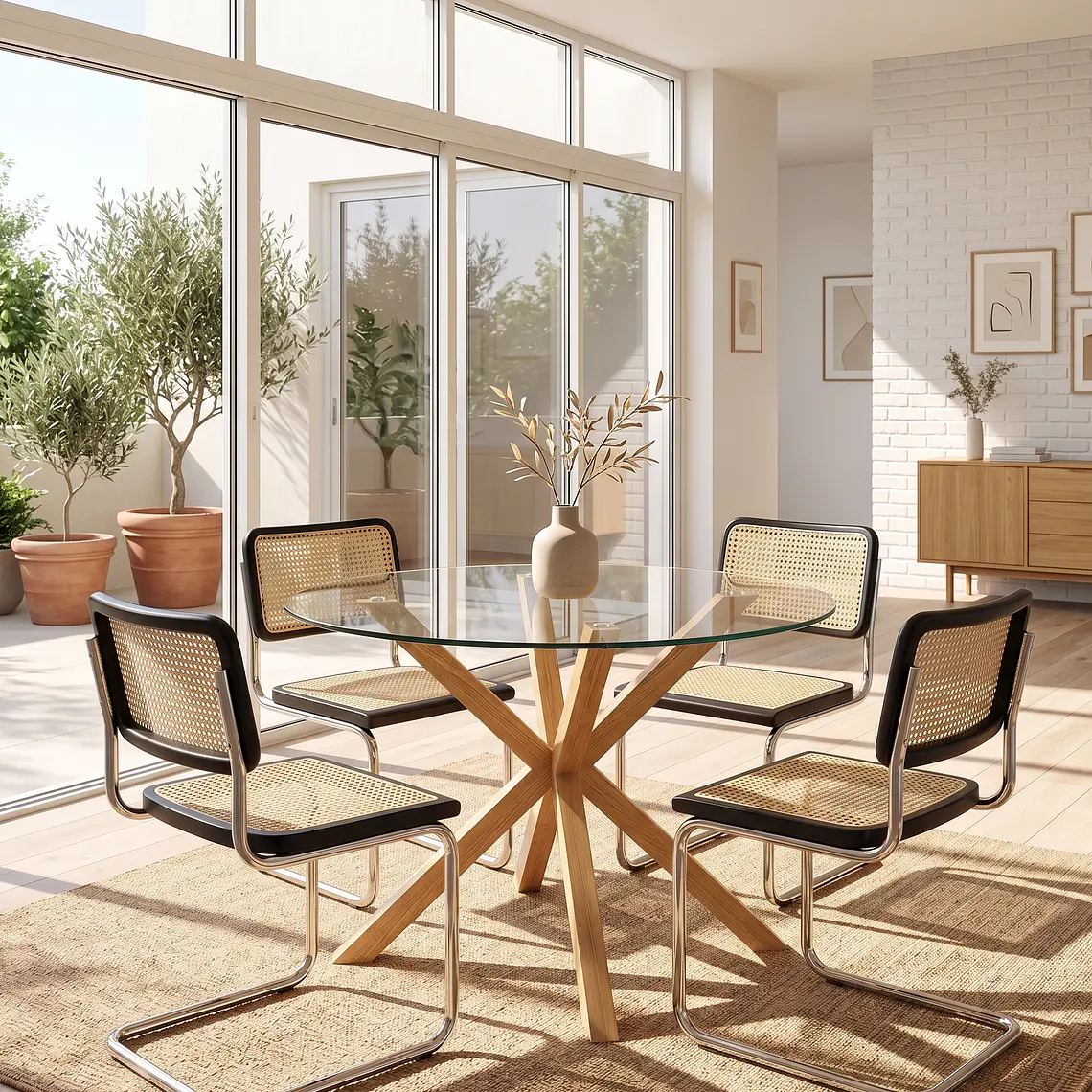 Comedor Warwick 120cm + 4 Sillas Breuer 3