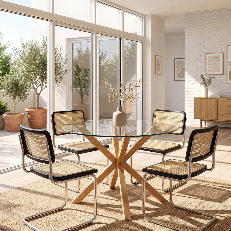 Comedor Warwick 120cm + 4 Sillas Breuer 3