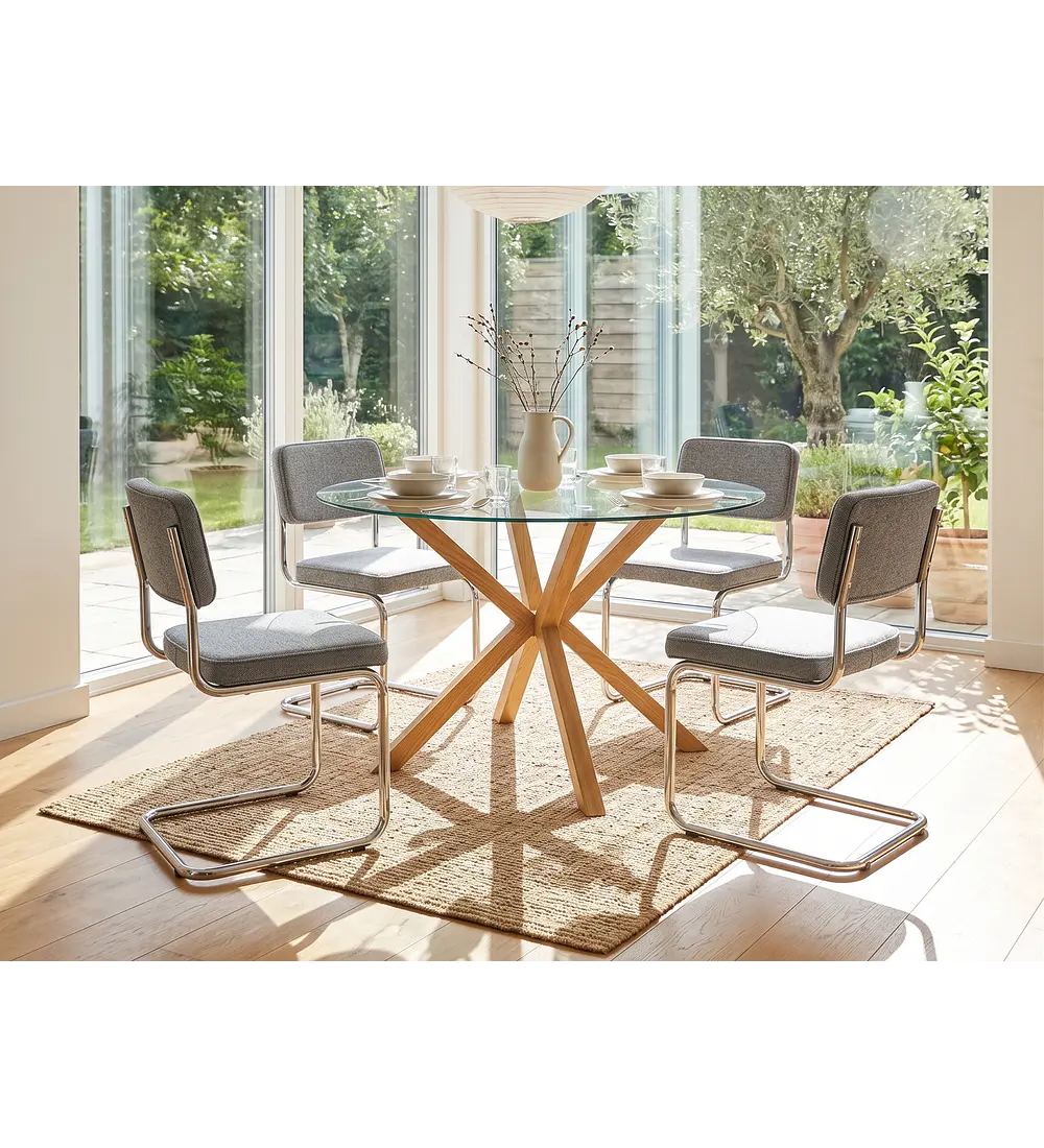 Comedor Warwick 120cm + 4 Sillas Breuer