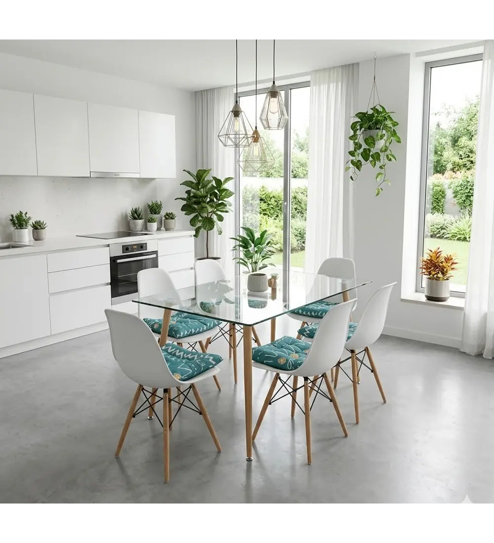 Comedor Rubi  130x80cm + 6 Sillas Eames