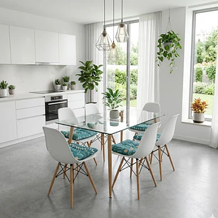 Comedor Rubi  130x80cm + 6 Sillas Eames