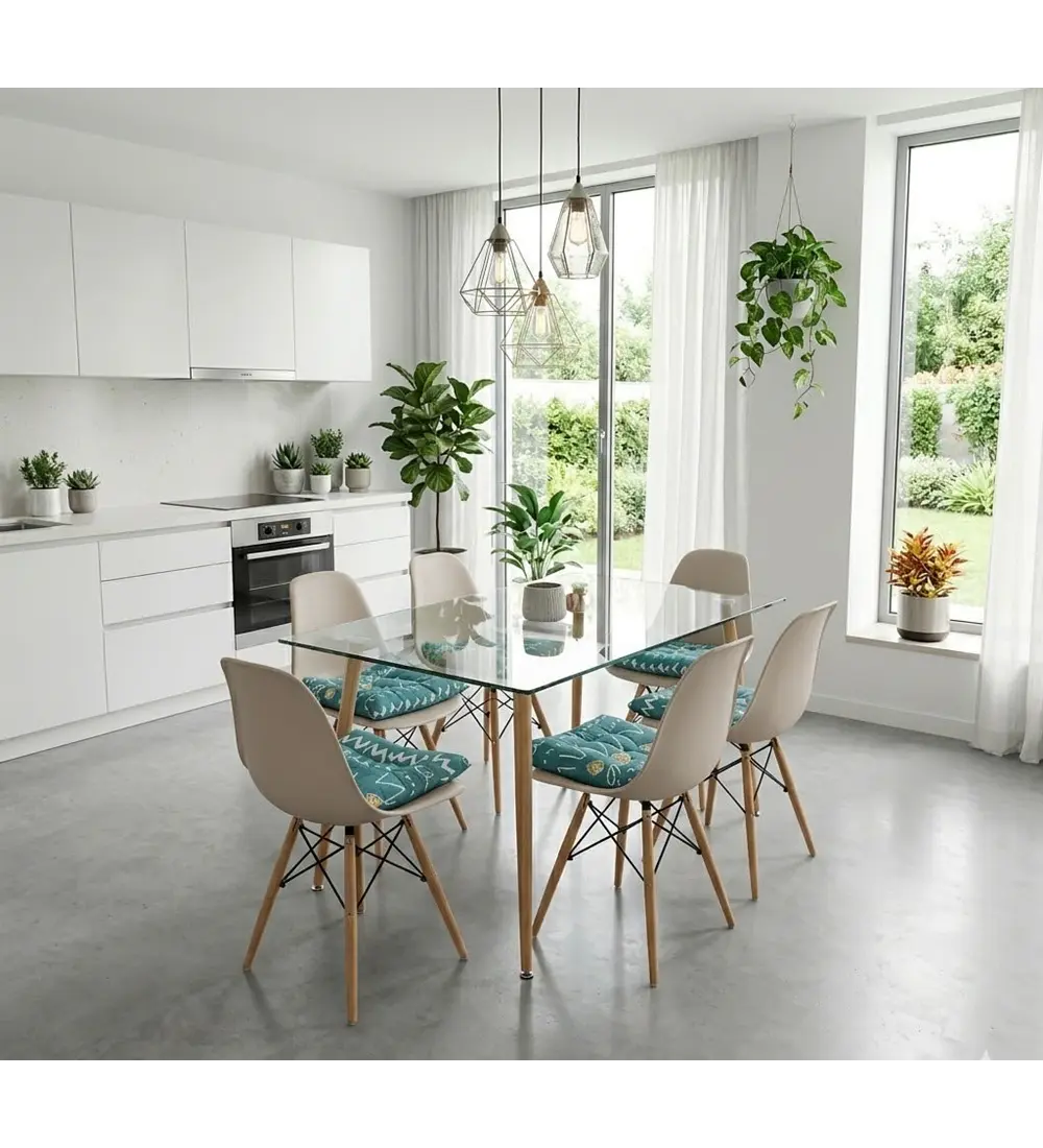 Comedor Rubi  130x80cm + 6 Sillas Eames