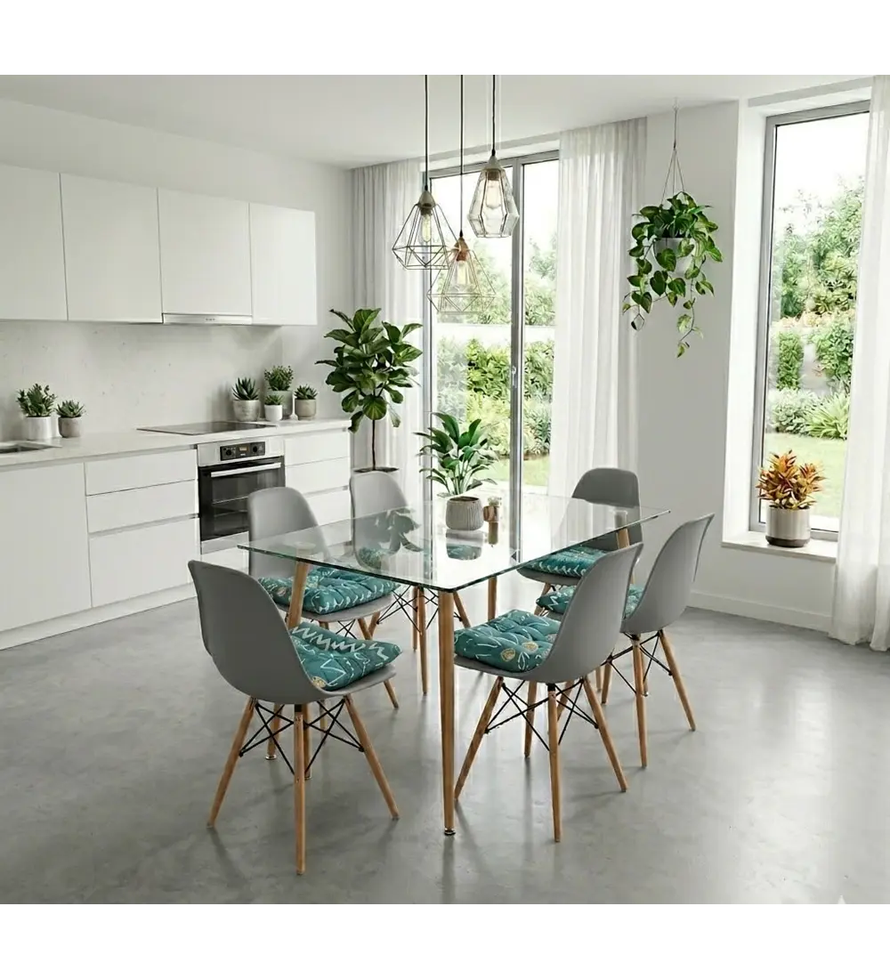 Comedor Rubi  130x80cm + 6 Sillas Eames
