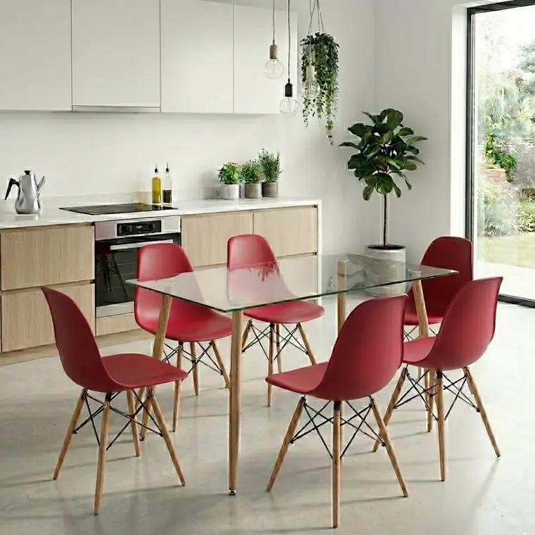 Comedor Rubi 120x80cms  + 6 Sillas Eames 7