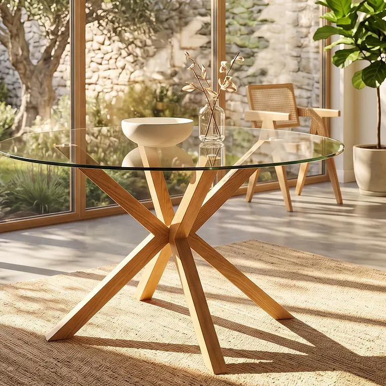 Comedor Warwick 120cm + 4 Silla Burgos de Cuero 2