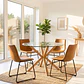 Comedor Warwick 120cm + 4 Silla Burgos de Cuero - Miniatura 1