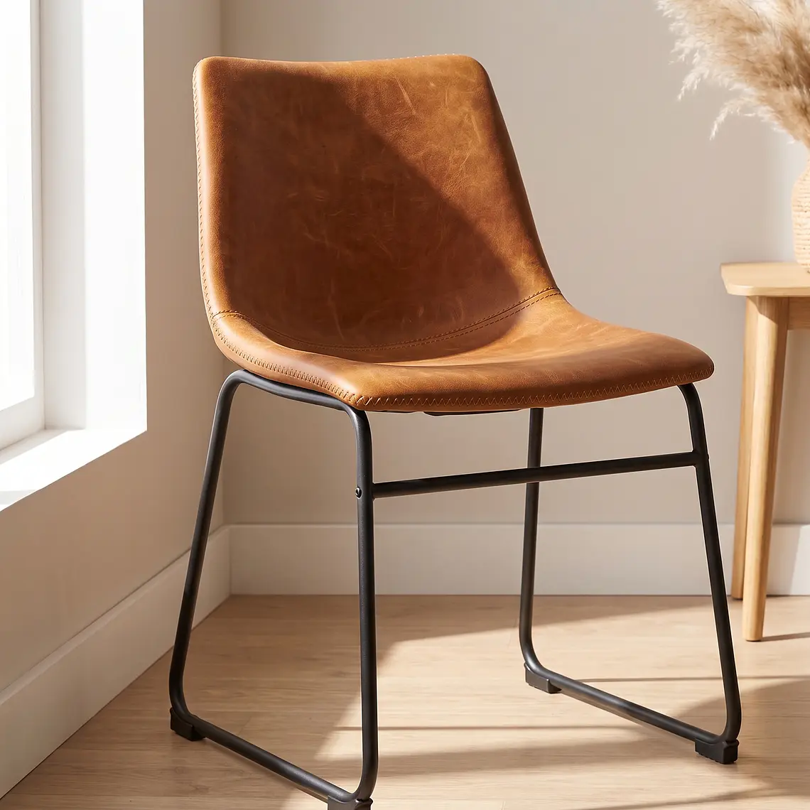 Comedor Warwick Rustica  120cm + 4 Silla Burgos de Cuero 3