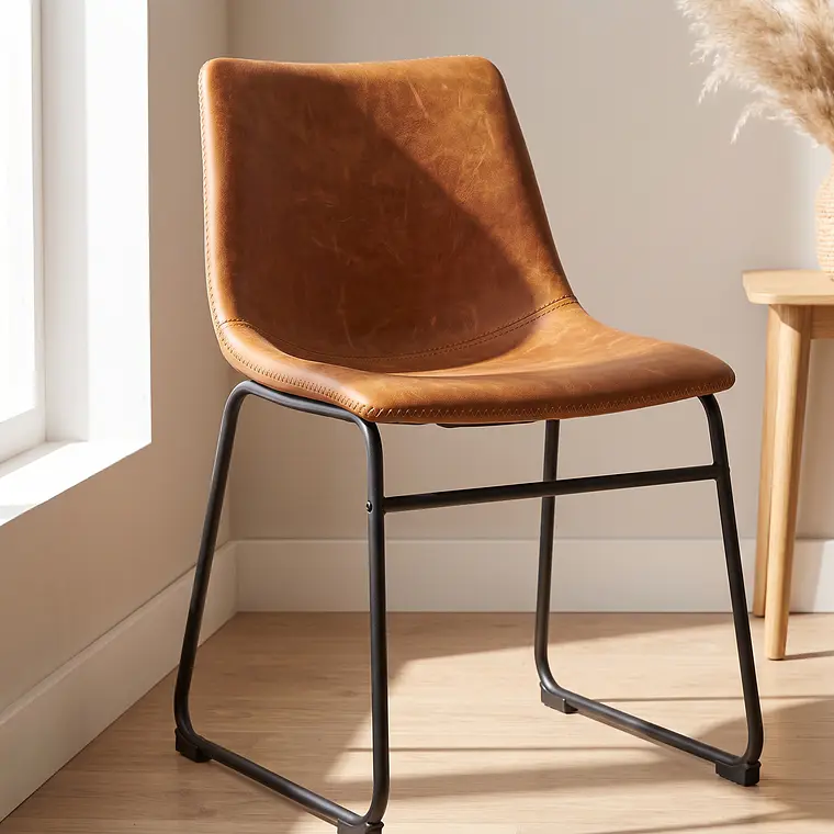 Comedor Warwick Rustica  120cm + 4 Silla Burgos de Cuero 3